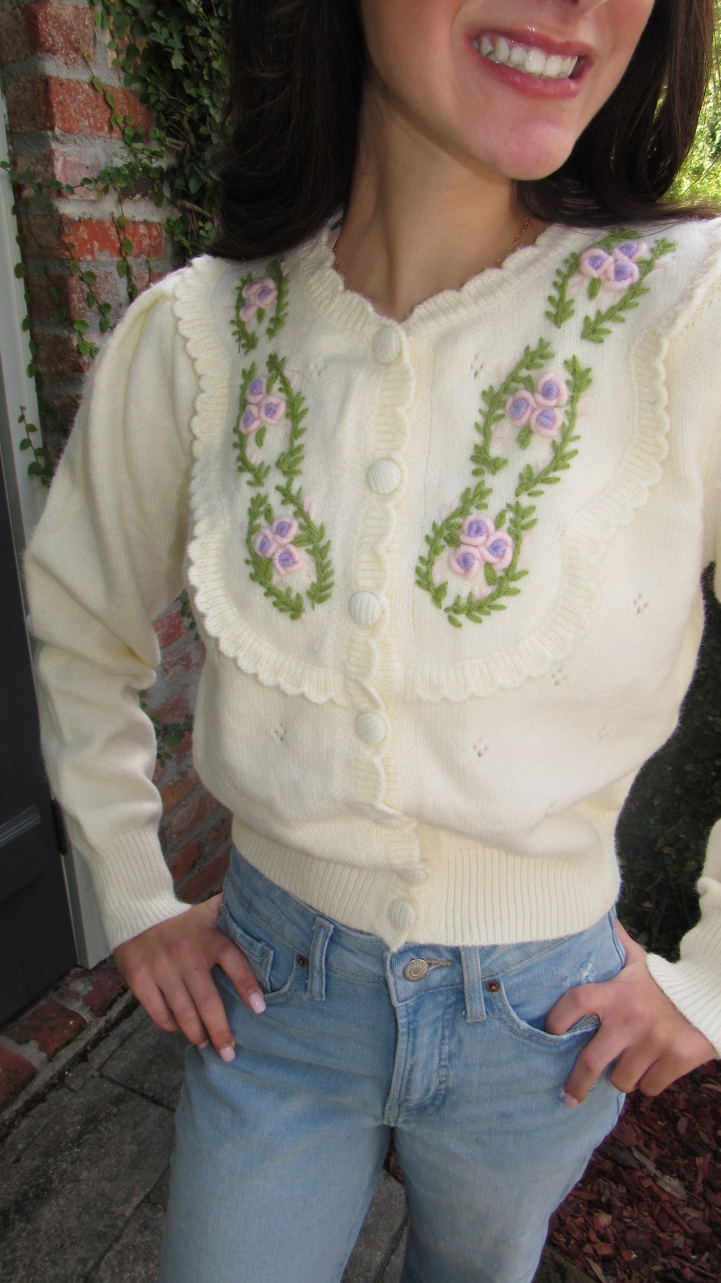 Katherine Floral Embroidered Cardigan