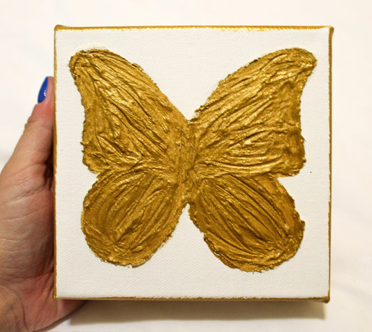 Gold Butterfly Canvas 4x4